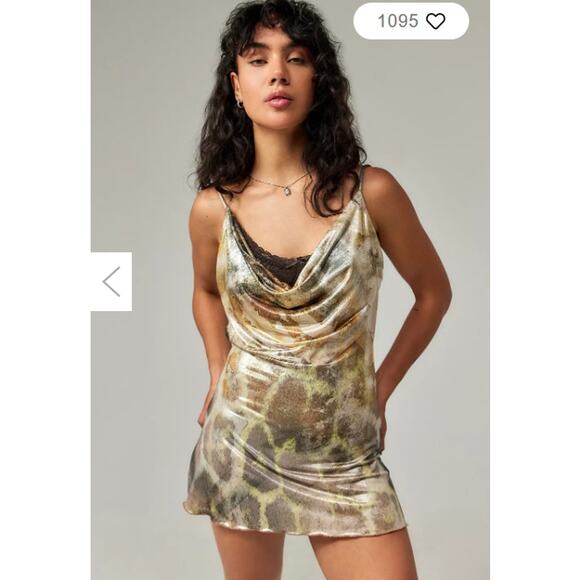 Jaded London Dress Women 0 Leopard Metallic Mirage Mini Going Out Party Cocktail - Picture 1 of 13